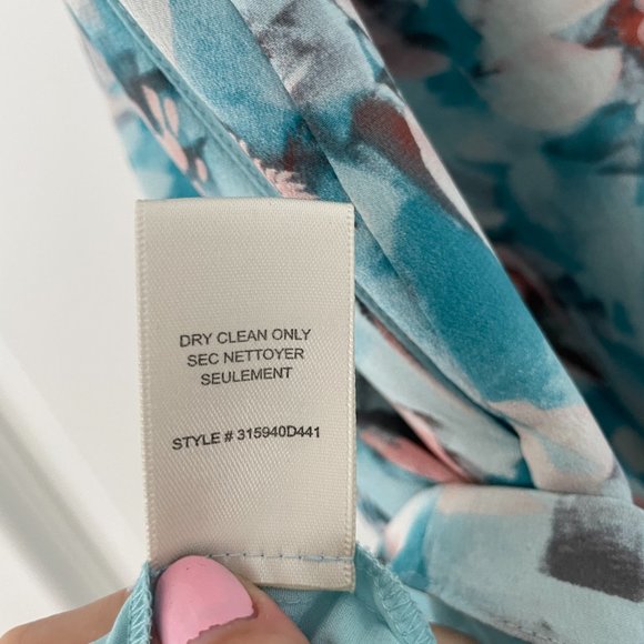 Rebecca Taylor Blue Floral Shift Dress Sz 6 - Picture 9 of 10